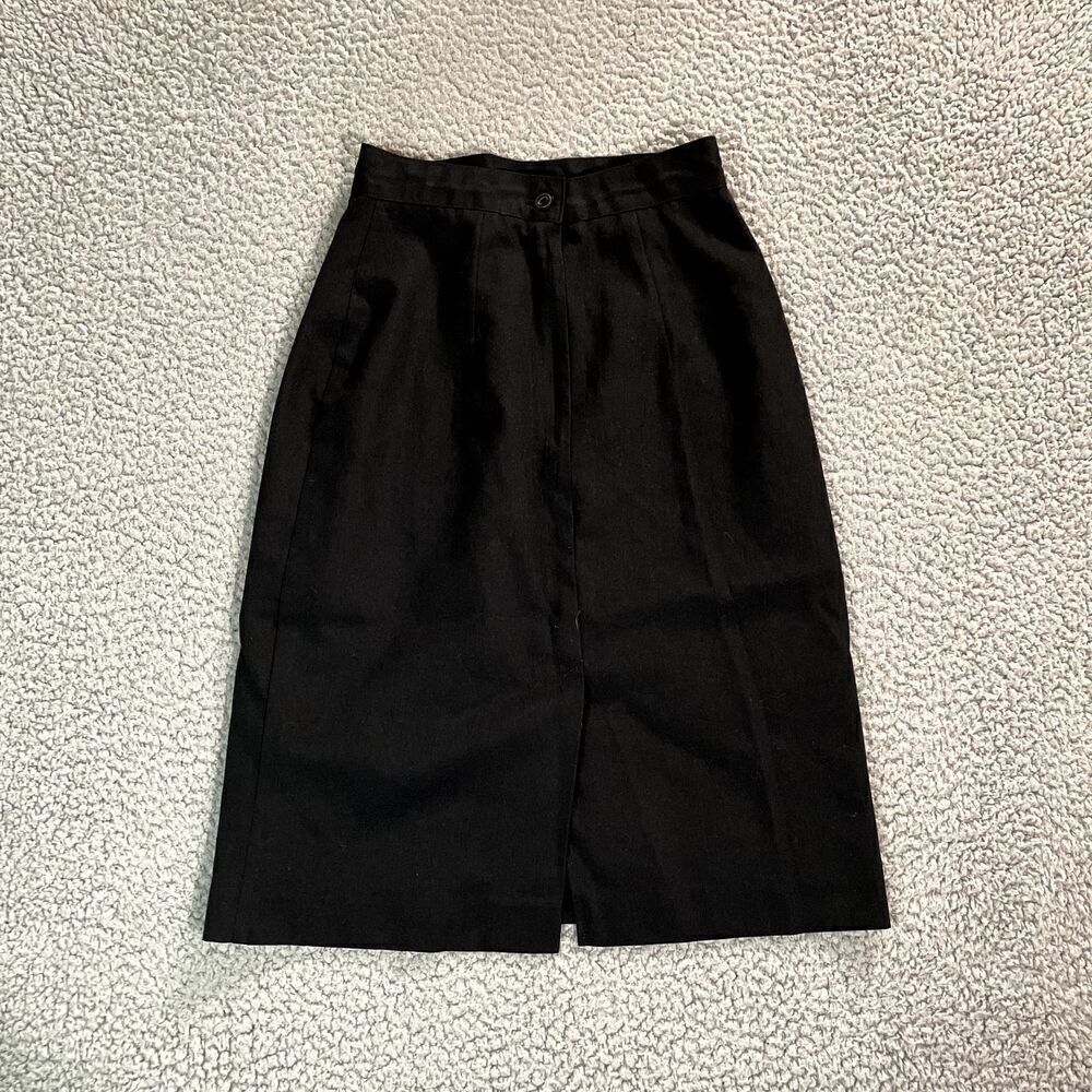 Vintage 70s Ira Joyce Skirt Women's Knee Length Straight Black 5-6